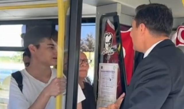 Belediye Başkanı otobüsü durdurdu, şoförü uyardı