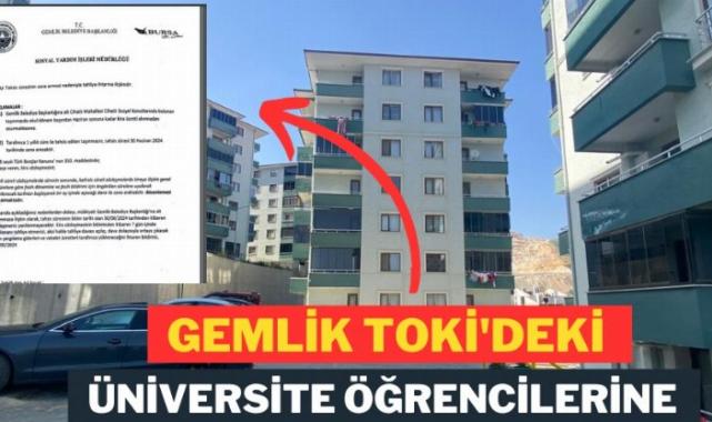 Bursa Gemlik’te TOKİ’deki üniversitelilere tahliye şoku!