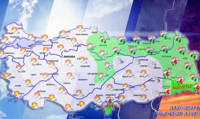 Doğuda kuvvetli yağışlar var.. Hava sıcaklıkları normale dönüyor