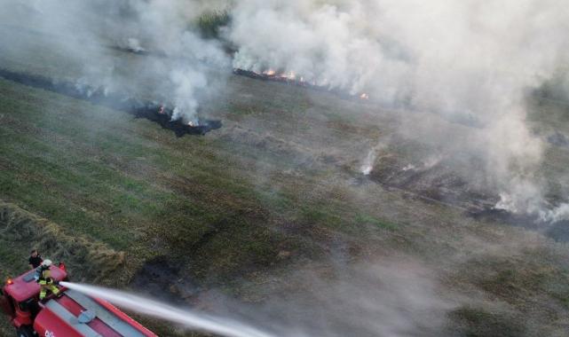 Düzce’de çıkan anız yangını korkuttu