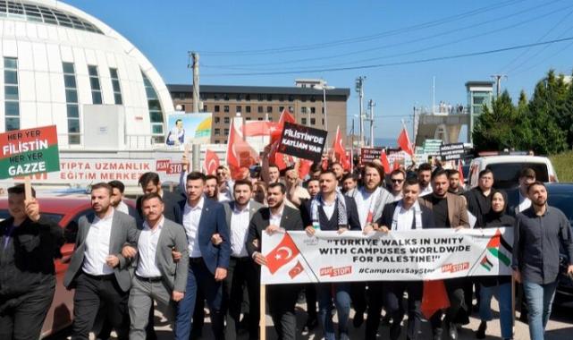 Kocaeli’de üniversite öğrencilerinden İsrail protestosu