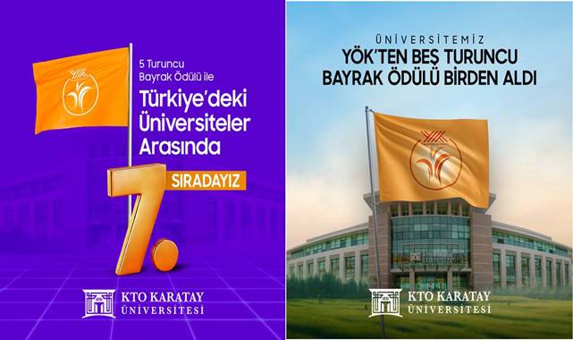KTO Karatay Üniversitesi’ne, YÖK’ten Beş Turuncu Bayrak Ödülü