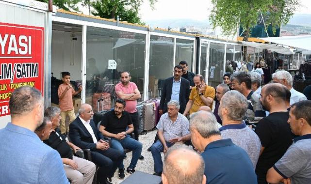 Başkan Er, Konteyner Çarşılarda hizmet veren esnafları ziyaret etti