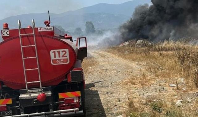 Düzce’de çöplük alanda yangın
