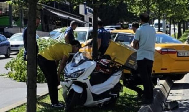 Pendik’te ticari taksi ile motosiklet çarpıştı: 1 yaralı