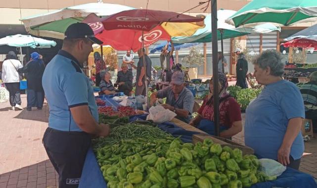 Edirne Keşan pazarında etiket kontrolü