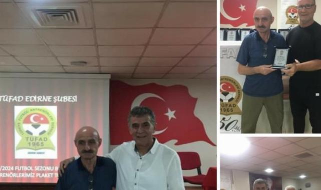 Hayrettin Yıldız ve Fatih Anlar’a Edirne TÜFAD’dan ödül
