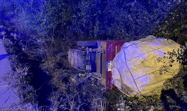 Düzce’de kağıt toplama aracı kaza yaptı 2 yaralı