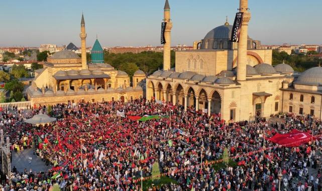 On binlerce Konyalı Gazze için tek yürek oldu