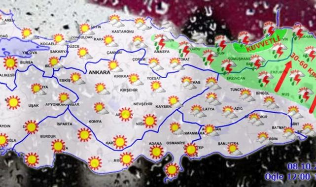 8 Ekim hava tahmin raporu yayımlandı… Doğu Anadolu’da yağışlara dikkat!