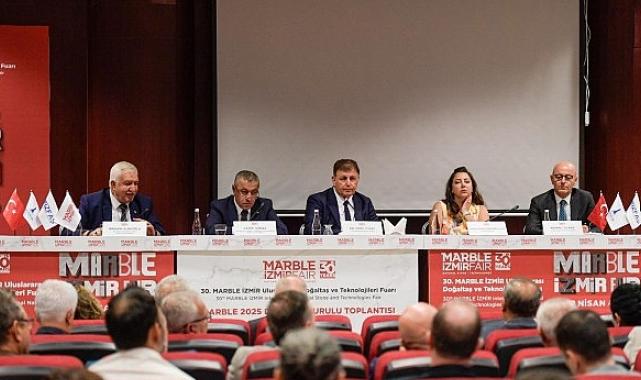 Başkan Tugay mermer sektörünün temsilcileriyle buluştu İzmir MARBLE 2025’e hazırlanıyor