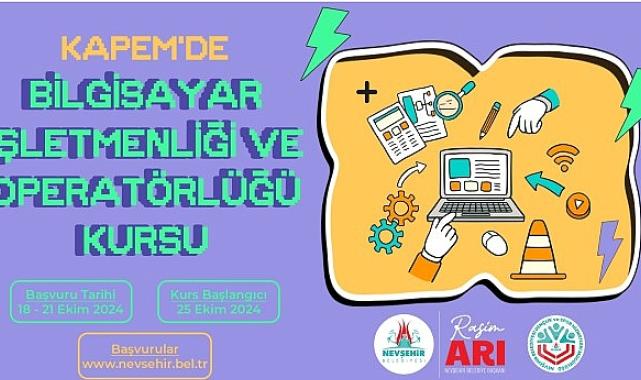 Bilgisayar işletmenliği ve operatörlüğü kursu açılacak.