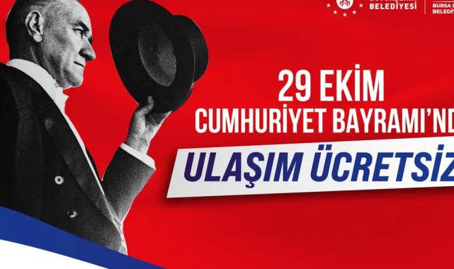 Bursa’da 29 Ekim’de toplu ulaşım ücretsiz