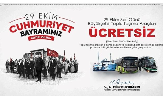Büyükşehir’den 29 Ekim’de ücretsiz ulaşım