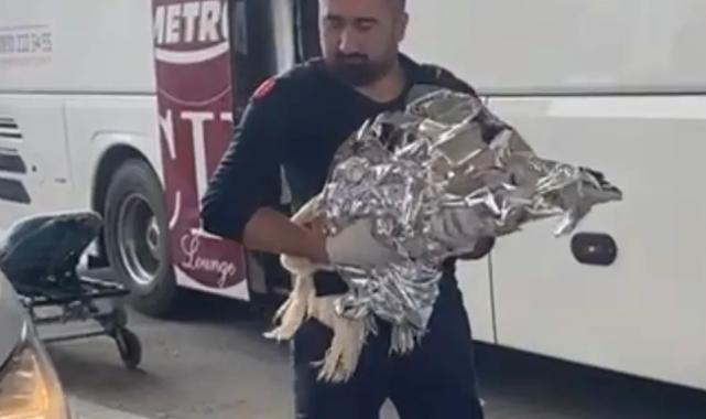 Düzce Terminali’nde otobüste doğum yaptı