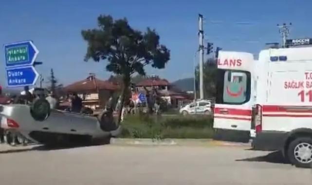 Düzce’de ışık ihlali kazaya neden oldu 