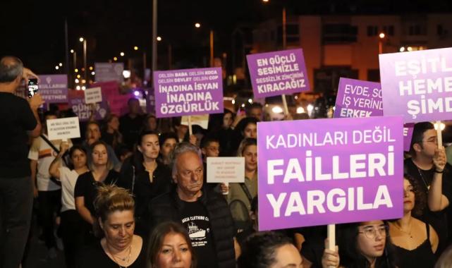 Güzelbahçe şiddete karşı yürüdü