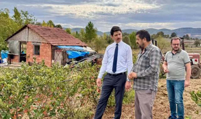 Kaymakam Kahraman’dan Ahududu ve Aronya tarlalarında inceleme