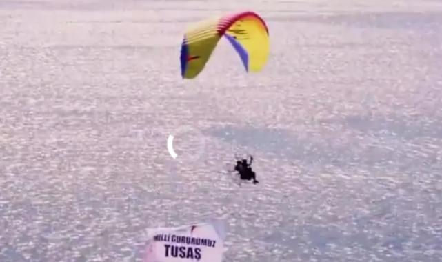 THK yamaç paraşütü ekibinden TUSAŞ’a destek uçuşu