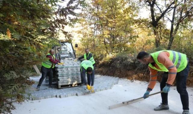 Bursa İnegöl’de yollar parke taşla kaplanıyor