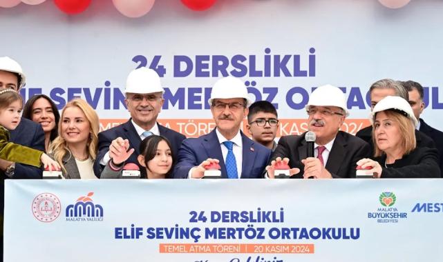 Malatya’da depremzedeler için 24 derslikli okul temeli atıldı