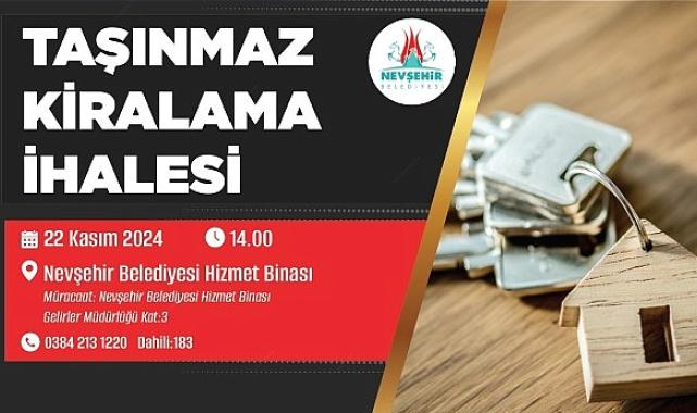 Nevşehir Belediyesi’nden taşınmaz kiralama ihalesi.