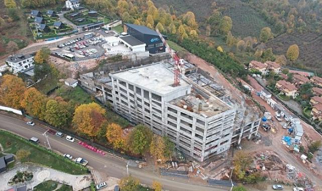 Teleferik otoparkında kaba inşaat bitmek üzere