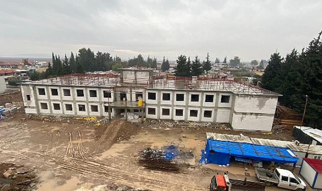 Büyükşehir’in Hatay’daki okul binası yükseliyor