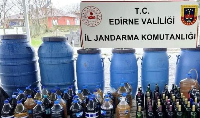 Edirne Uzunköprü’de Jandarma’dan sahte alkol operasyonu