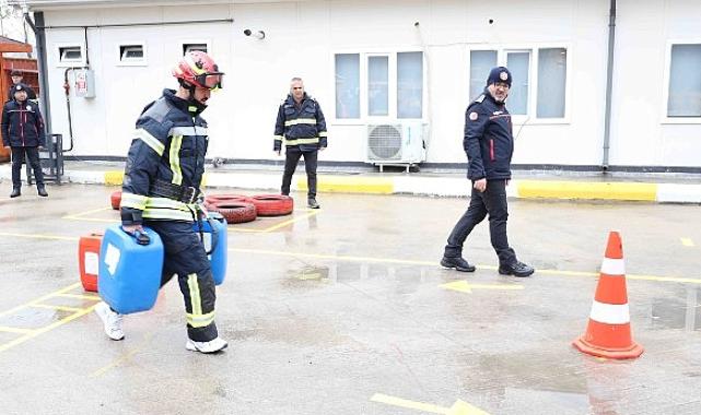 İtfaiye eri adayları zorlu parkurlarda yarışıyor