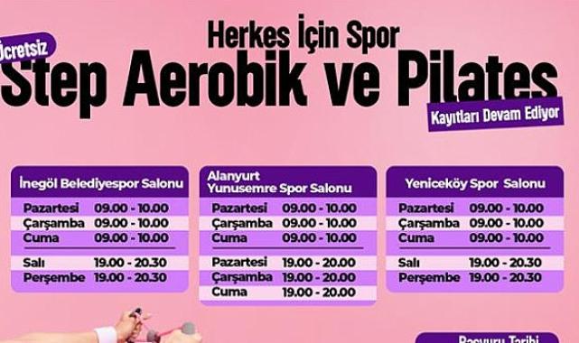 Kadınlar İçin Ücretsiz Step, Aerobik Ve Pilates Kayıtları Başlıyor