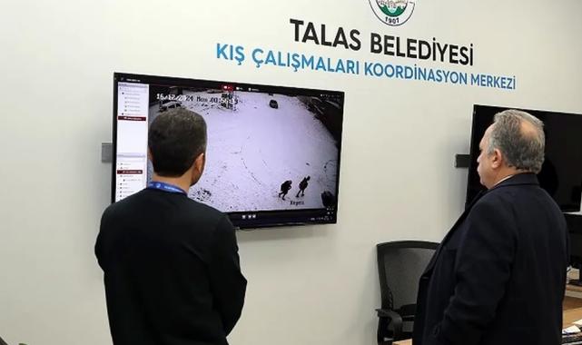 Kayseri Talas’ta kar yağışına 7/24 takip