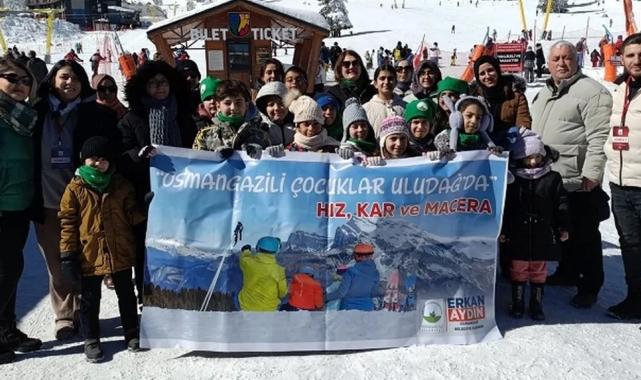 Bursa Osmangazili çocukların kayak yapma mutluluğu