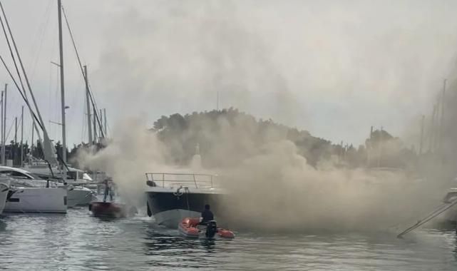 Muğla’da yat yangını! Acil Müdahale Tekneleri görev başında