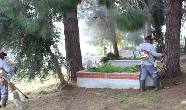 Antalya mezarlıklarında bakım onarım çalışması