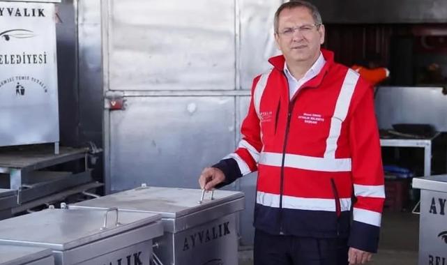 Balıkesir Ayvalık’ta çöp konteynerleri uygun maliyetle üretiliyor