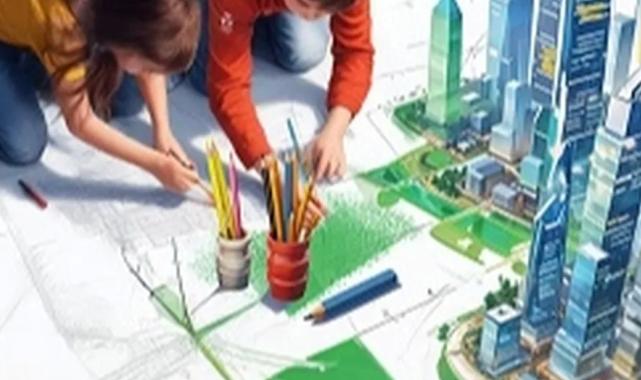 Çocuklar geleceğin şehirlerini çiziyor