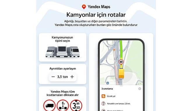 Yandex Maps, Kamyonlara Özel Navigasyon Özelliğini Türkiye’de Kullanıma Sundu