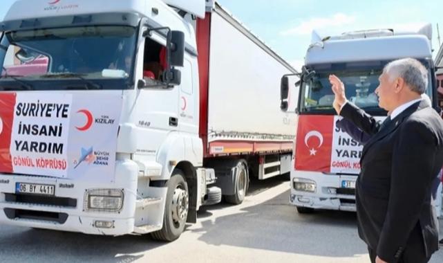 Adana Büyükşehir’den Suriye’ye 3 tırlık yardım