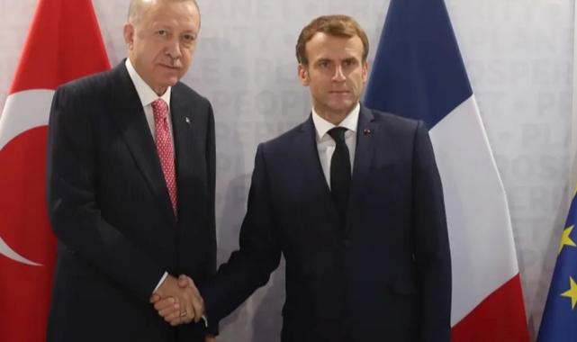 Erdoğan, Macron’la görüştü