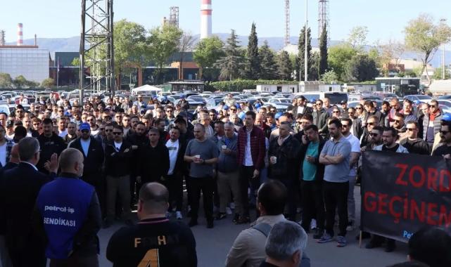 İzmit’te TÜPRAŞ işçilerine sıcak destek