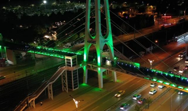 Kocaeli’nde üst geçitler yeşile büründü