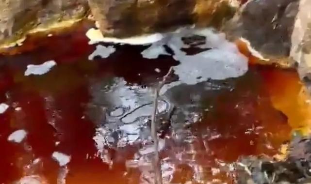 Sivas’ta yeni çevre felaketi! Dere kırmızıya boyandı!