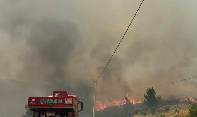 İzmir Karaburun’da yangın alarmı! Alevlerle mücadele sürüyor