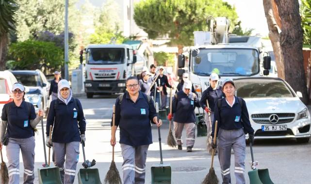 İzmir Narlıdere’de mahalle mahalle temizlik seferberliği… Mahalle temizlik timi iş başında
