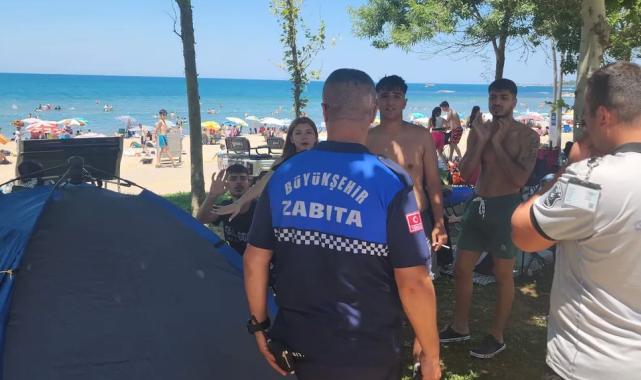 Kocaeli Kandıra sahillerinde çadır denetimi