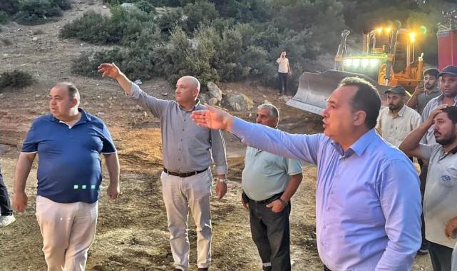 Manisa’da Başkan Dutlulu yangın bölgesinde saha çalışmalarını inceledi