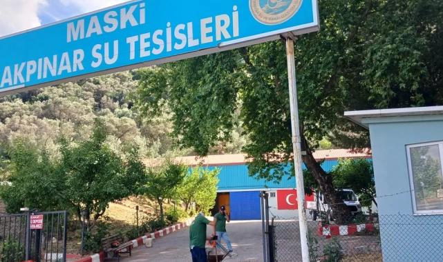 Manisa’da su depolarının çevresinde yangın riskine karşı temizlik