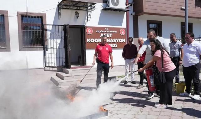 Ankara Keçiören personeline yangınla mücadele eğitimi