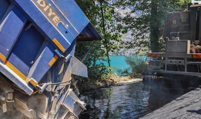 Antalya’da Oymapınar Barajı çevresindeki yolları asfaltlanıyor